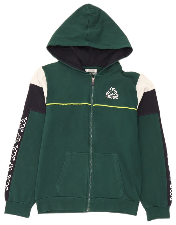 Kappa Jungen-Pullover mit grafischem Kapuzenpullover, 15–16 Jahre, grüne Blockfarben-Baumwolle