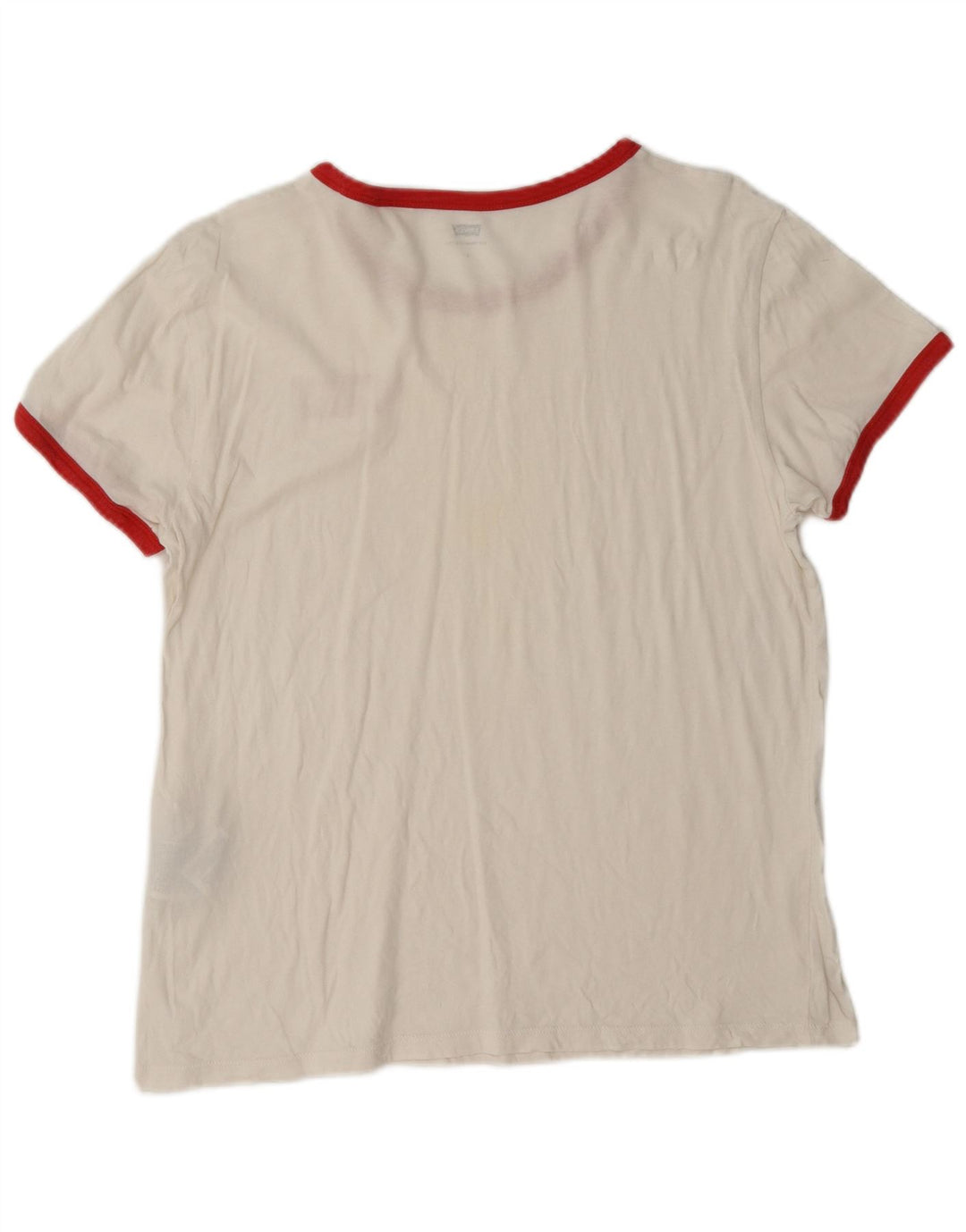 Levi's Damen T-Shirt Top UK 16 Large Weiße Baumwolle