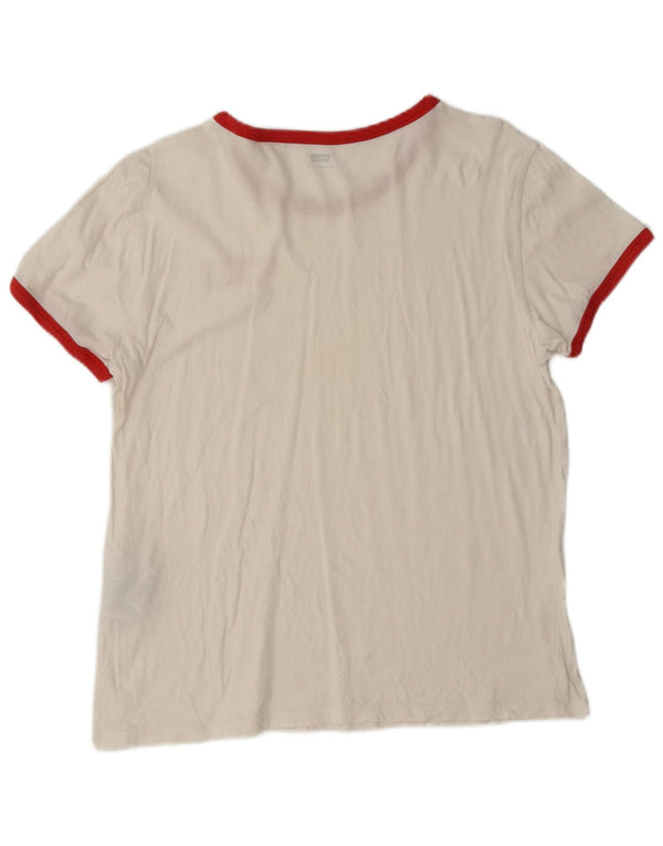 Levi's Damen T-Shirt Top UK 16 Large Weiße Baumwolle