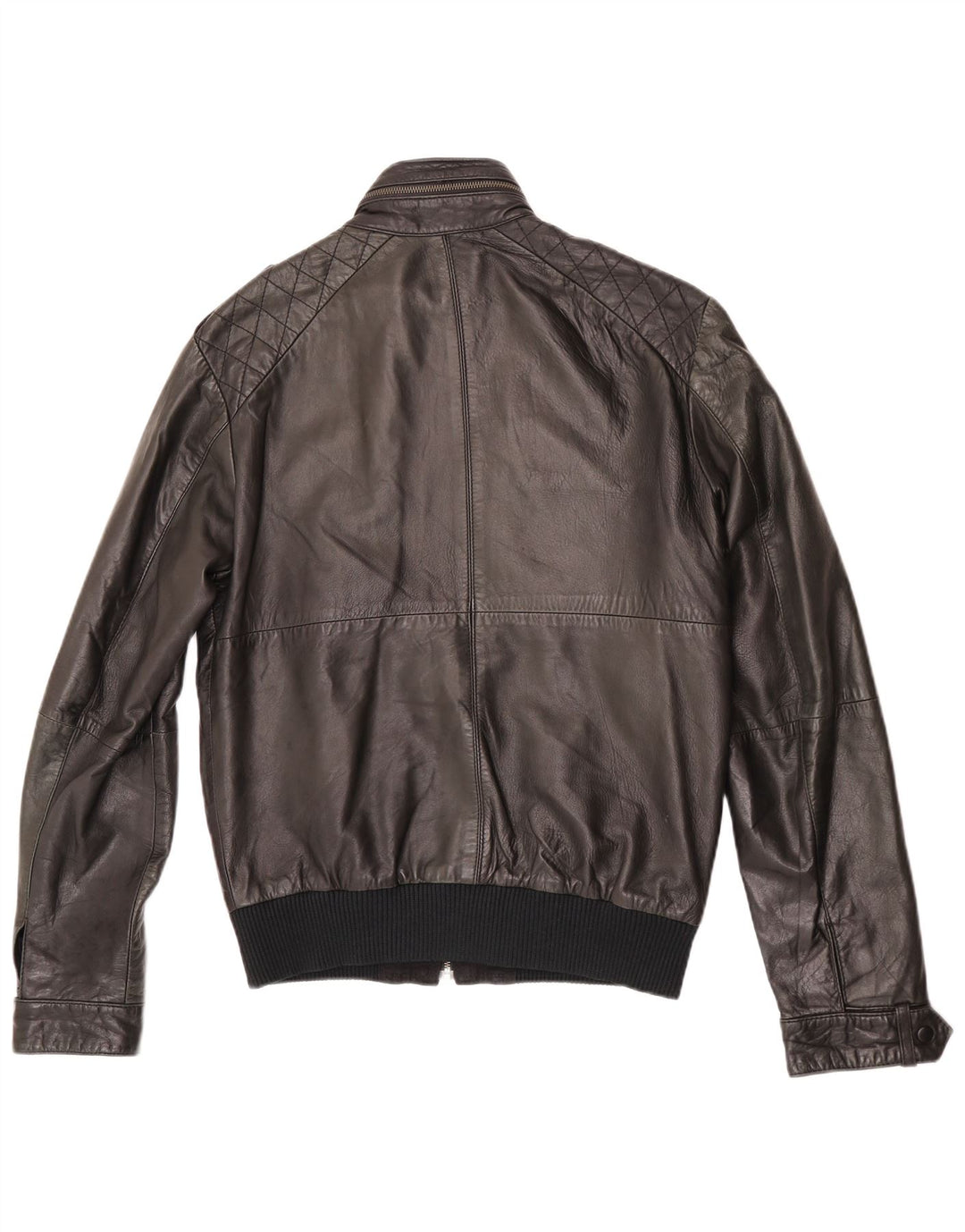 ZARA Herren Lederjacke UK 38 Mittelschwarzes Leder