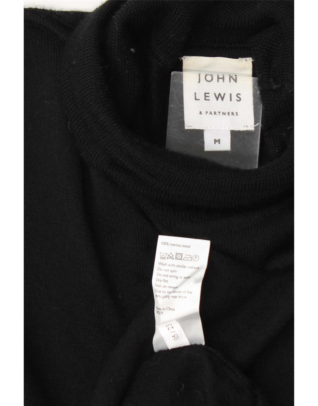 John Lewis Herren-Pullover mit Rollkragen, mittelschwarze Wolle