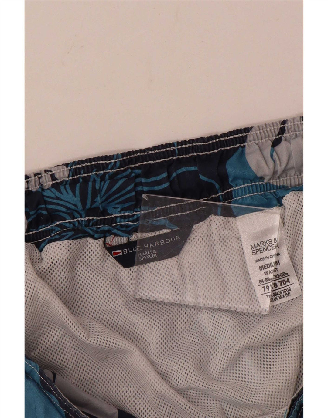 Marks & Spencer Herren Blue Harbour Badeshorts Mittel Marineblau mit Blumenmuster