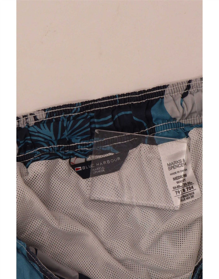 Marks & Spencer Herren Blue Harbour Badeshorts Mittel Marineblau mit Blumenmuster