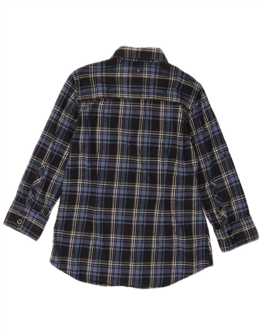 SUPERDRY Damen-Flanellhemd mit 3/4-Ärmeln, Größe M, Marineblau kariert