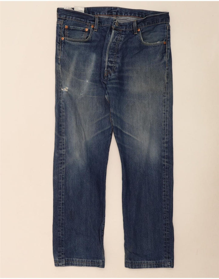 Levi's Herren 501 Straight Jeans W36 L30 Blaue Baumwolle