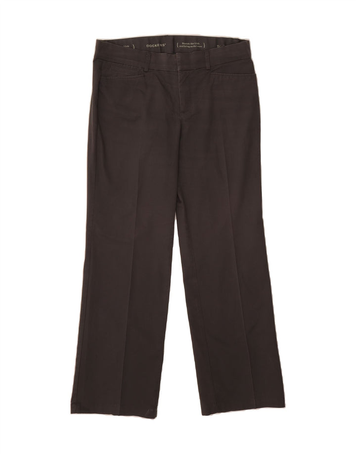 DOCKERS Womens Straight Casual Trousers US 12 Large W34 L30 Grey Polyester Vintage Dockers and Second-Hand Dockers from Messina Hembry 