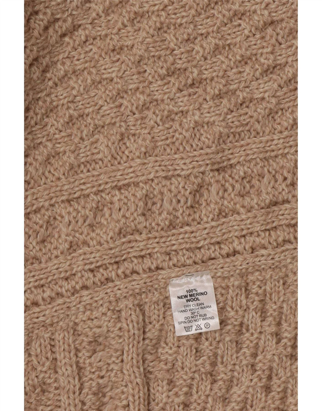 Aran Poncho-Pullover für Damen, Einheitsgröße, Beige