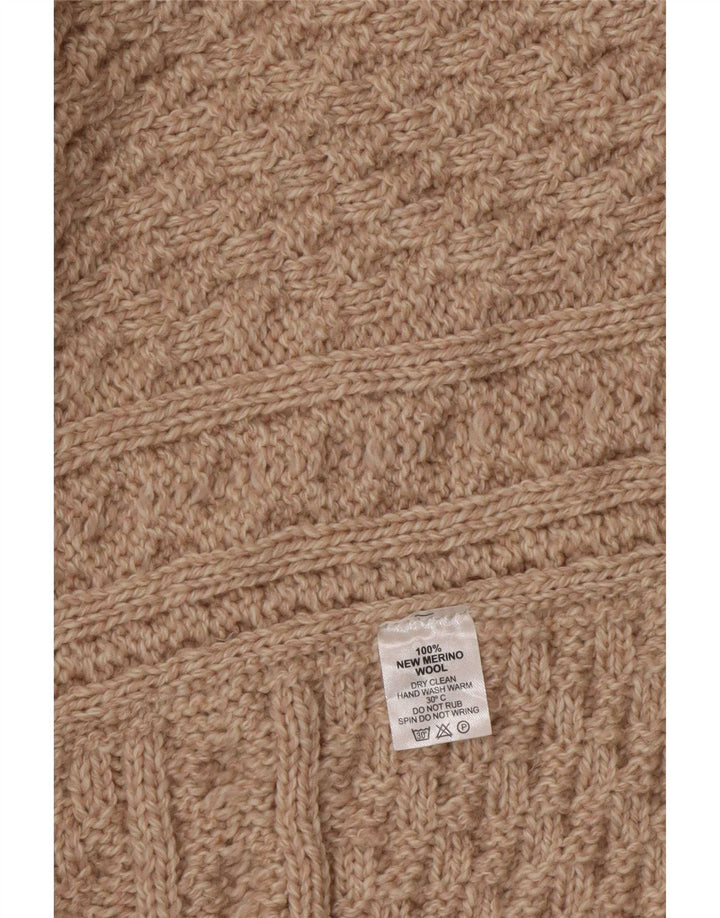 Aran Poncho-Pullover für Damen, Einheitsgröße, Beige