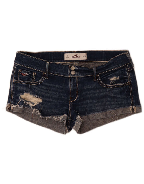 Hollister Damen-Jeansshorts im Distressed-Look mit niedriger Taille, W29, mittleres Marineblau