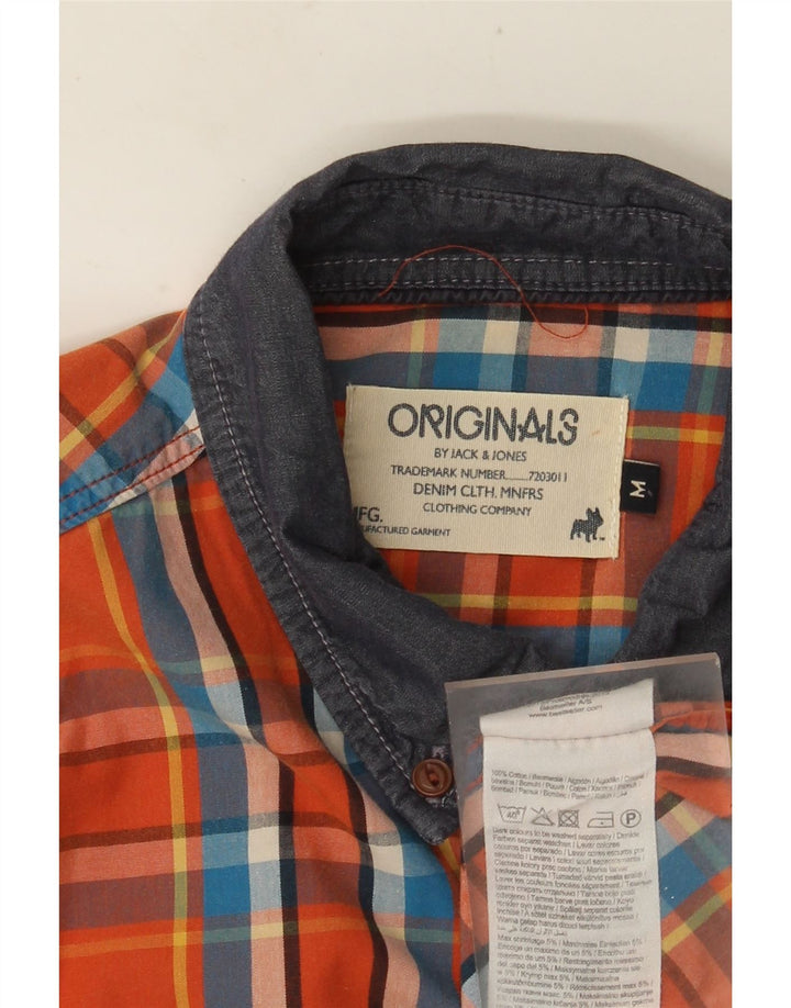JACK & JONES Herrenhemd Mittelorange kariert, Baumwolle