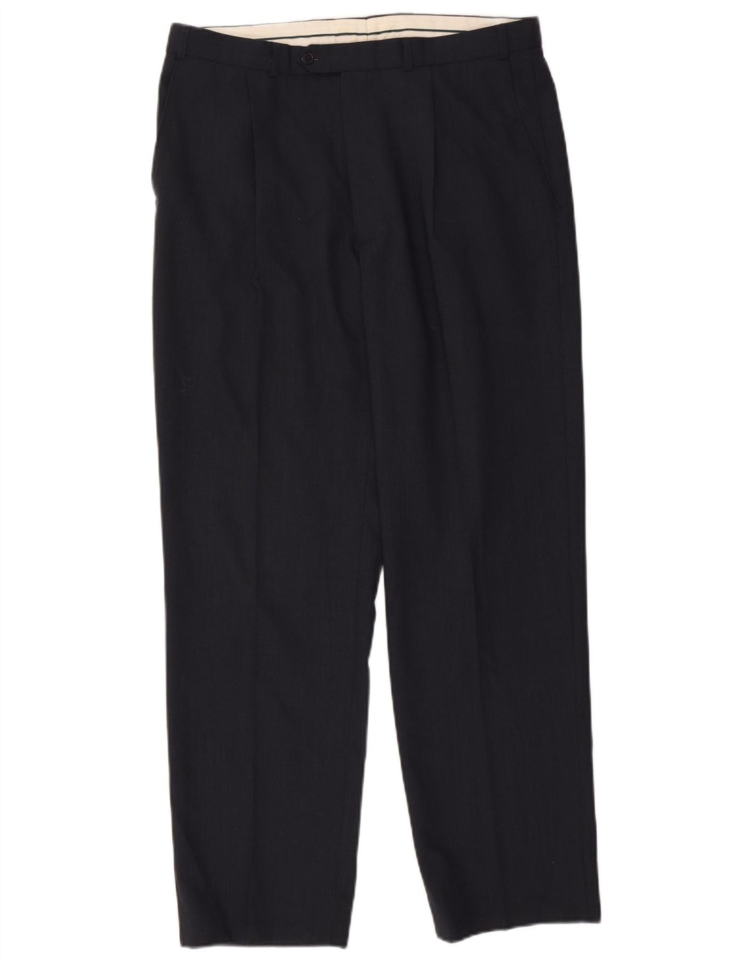 Marks & Spencer Herren-Anzughose mit Pegged-Anzug, W36 L31, marineblaues Polyester