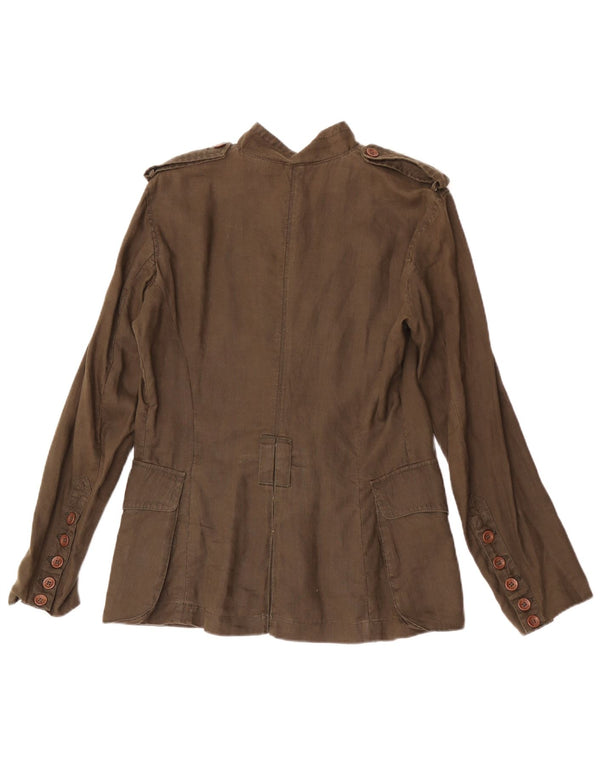 Calvin Klein Jeans Damen Overshirt Military Shirt Medium Khaki Leinen