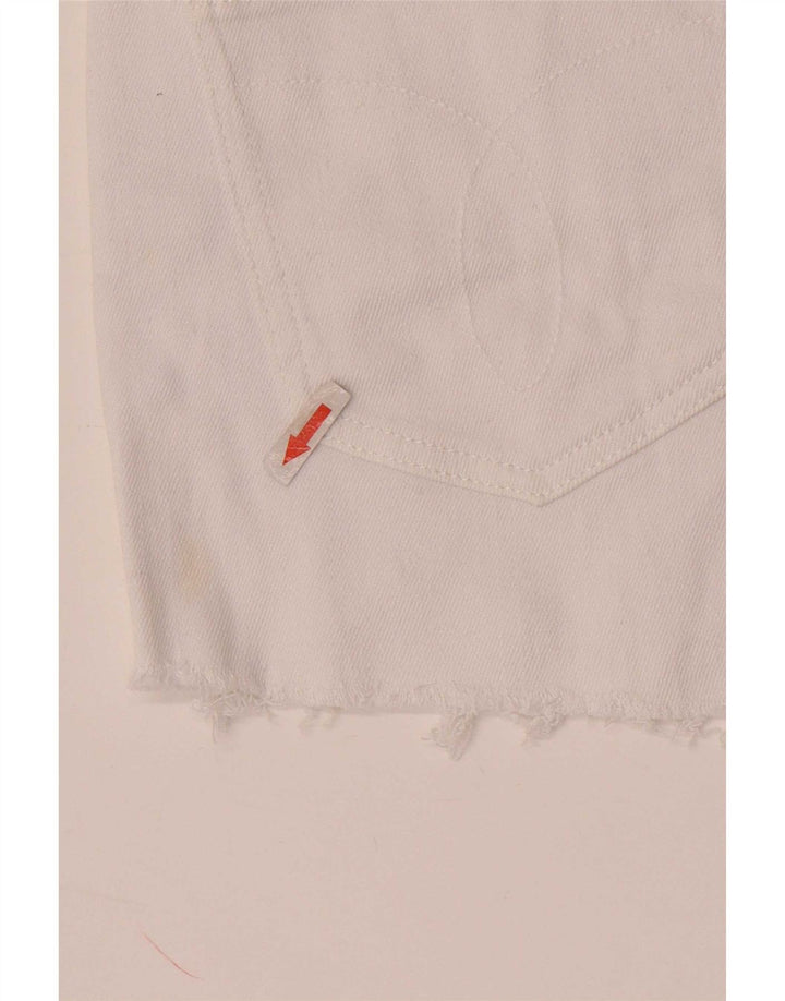 Calvin Klein Damen Jeansshorts W28 Mittelweiße Baumwolle
