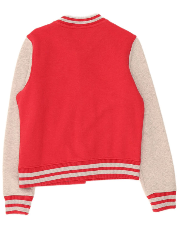 Superdry Damen-Trainingsanzug-Top-Jacke, UK 14, mittelrote Colourblock-Baumwolle