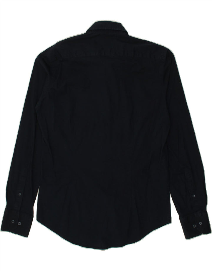 DACK'S Mens Stretch Shirt Medium Navy Blue Vintage Dack's and Second-Hand Dack's from Messina Hembry 