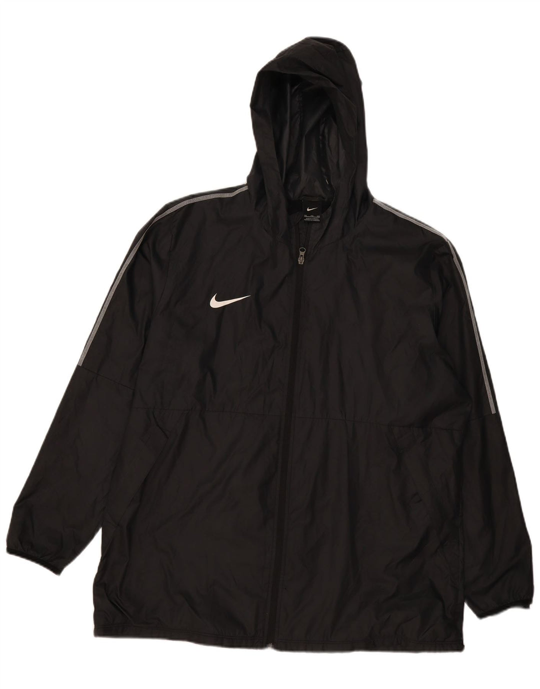 Nike Herren-Regenjacke mit Kapuze, UK 44, 2XL, schwarzes Polyester