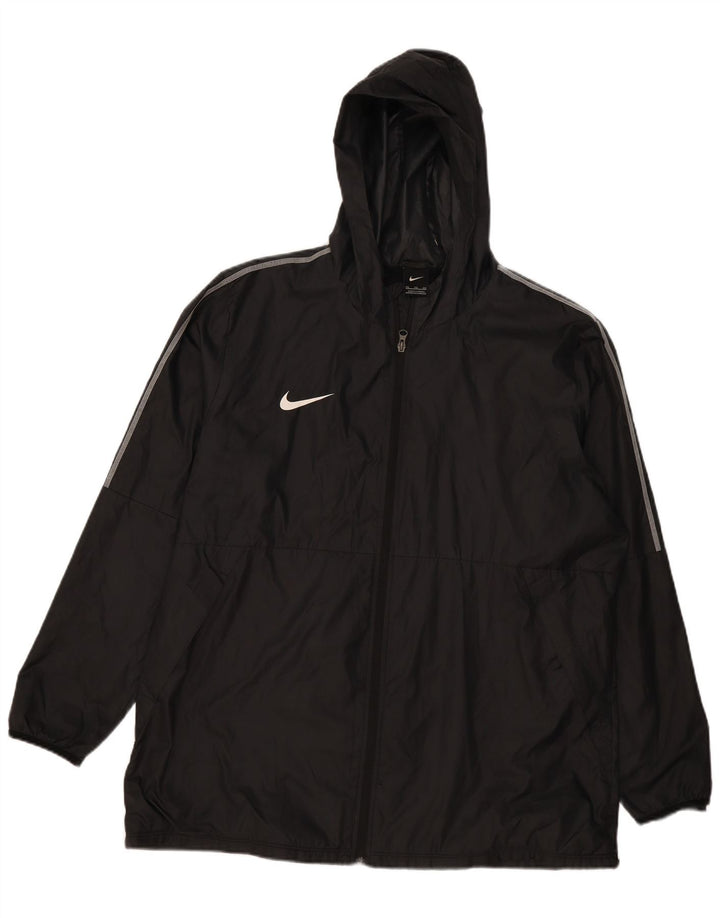 Nike Herren-Regenjacke mit Kapuze, UK 44, 2XL, schwarzes Polyester