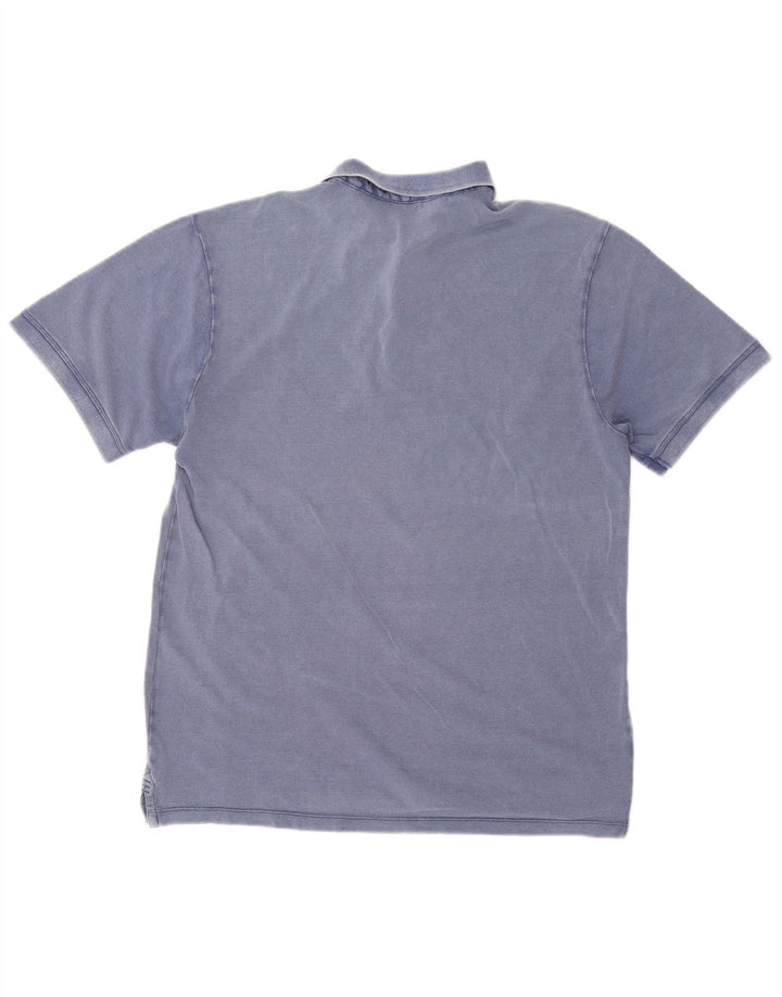 Gas Herren-Poloshirt aus mittelblauer Baumwolle