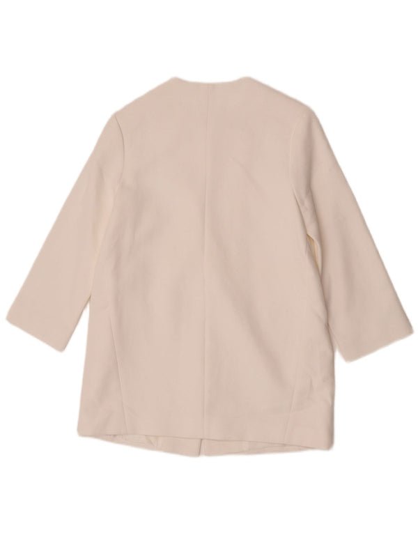 Zara Mädchen-Blazer mit 2 Knöpfen, 9–10 Jahre, weiße Baumwolle