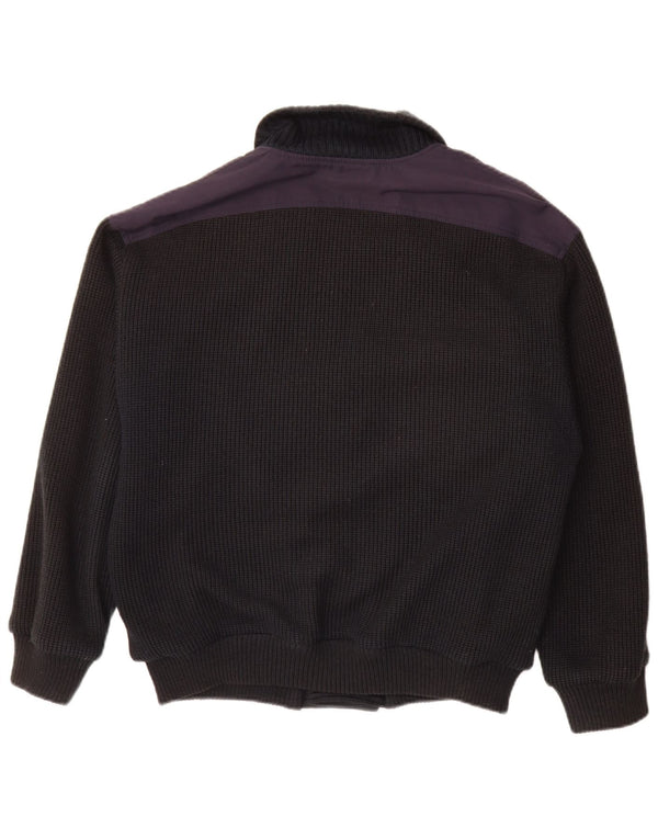 Vintage Herren Doppelreihiger Cardigan Pullover IT 48 Medium Navy Blue