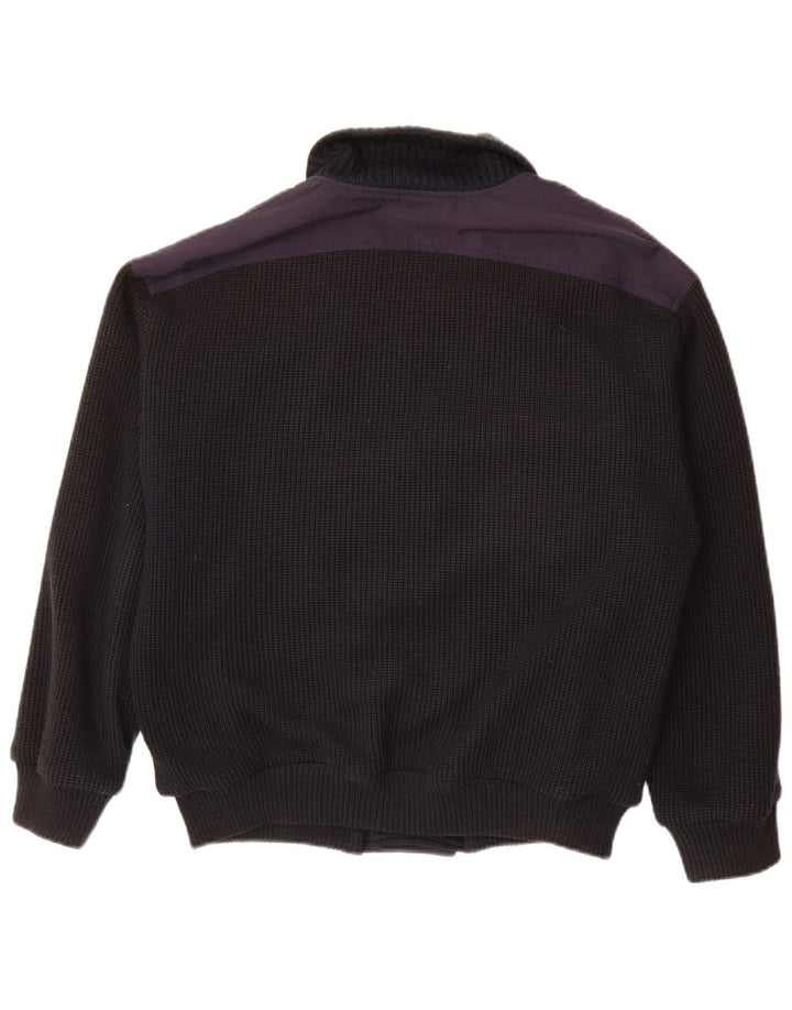 Vintage Herren Doppelreihiger Cardigan Pullover IT 48 Medium Navy Blue