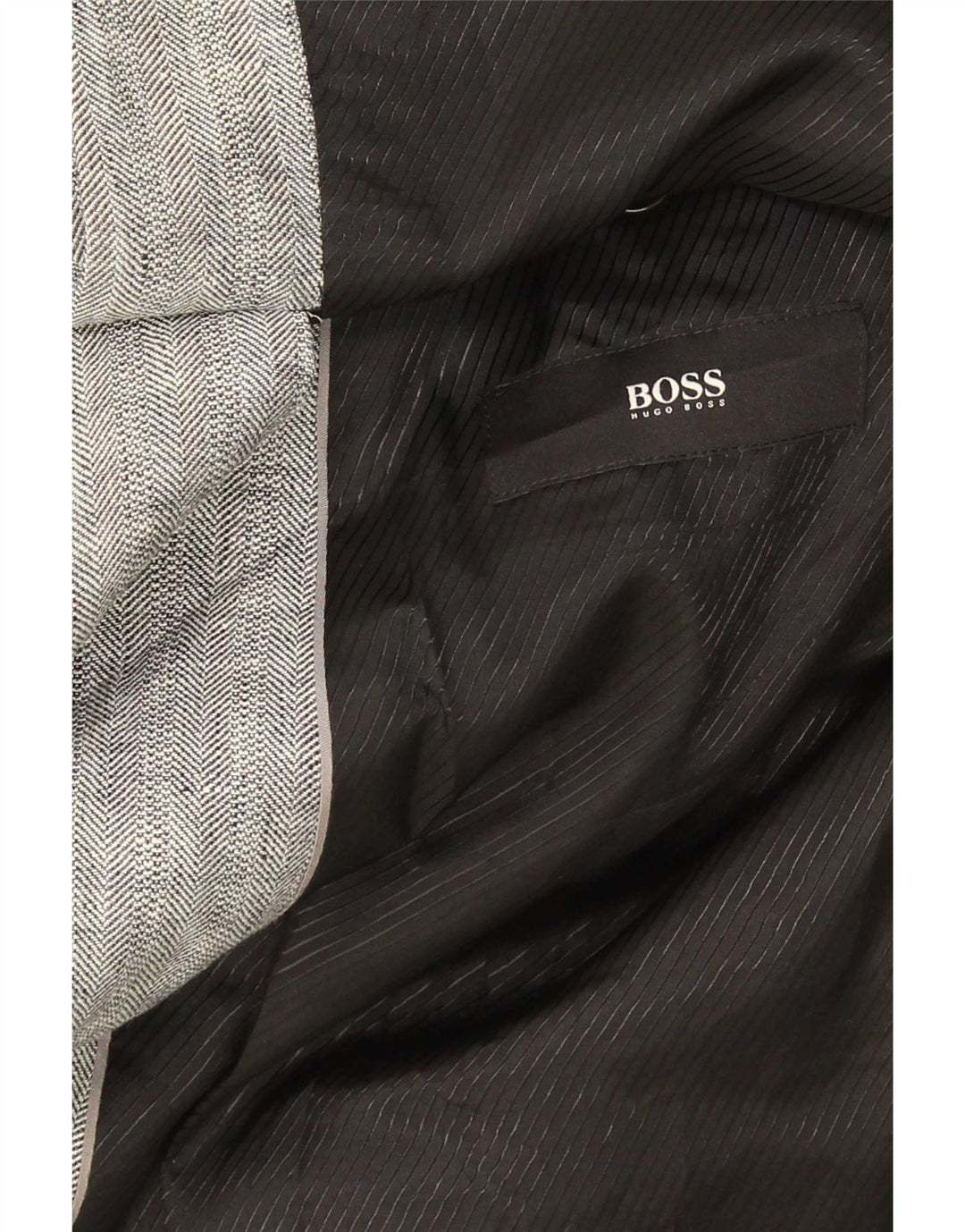 Hugo Boss Herren 2-Knopf-Blazerjacke EU 62 6XL Graues Leinen