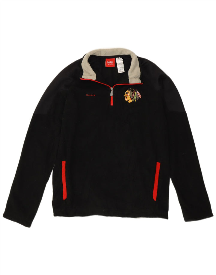 Reebok Jungen Fleece-Pullover mit Grafik, 12–13 Jahre, Größe L, Schwarz