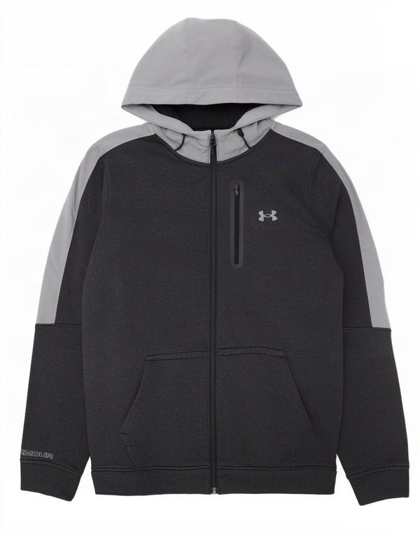 Under Armour Herren-Kapuzenpullover mit Reißverschluss, groß, marineblau, Colourblock-Baumwolle