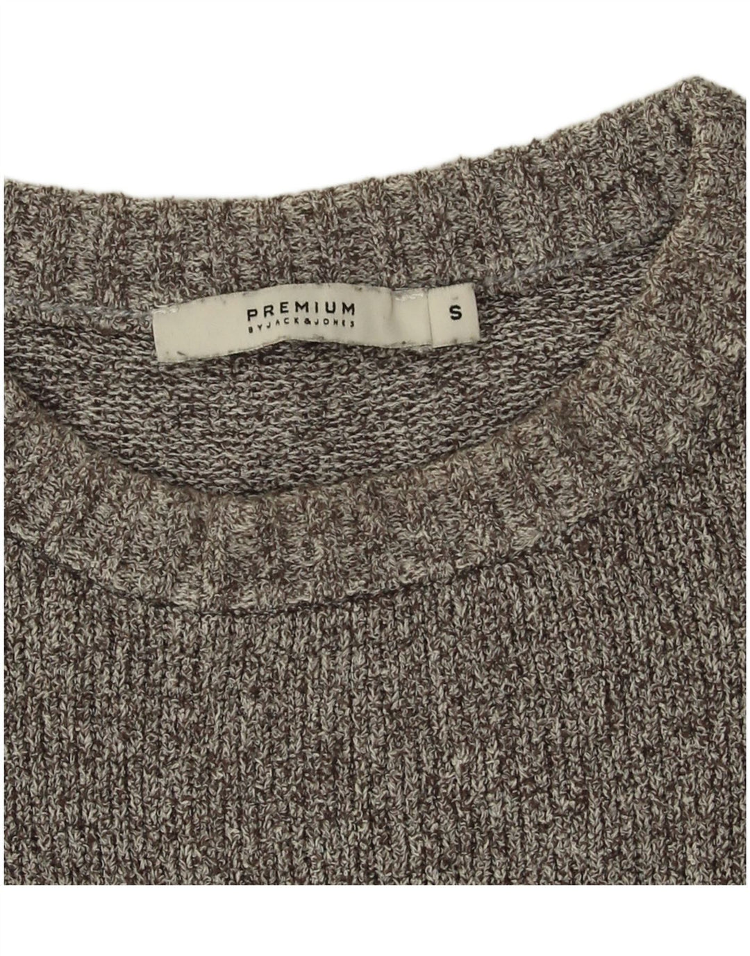 Jack & Jones Herren-Pullover mit Rundhalsausschnitt, Größe S, graue Baumwolle