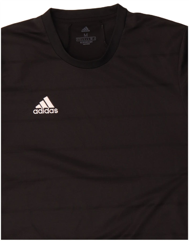 Adidas Herren Aeroready T-Shirt Top Medium Schwarz Nadelstreifen Polyester