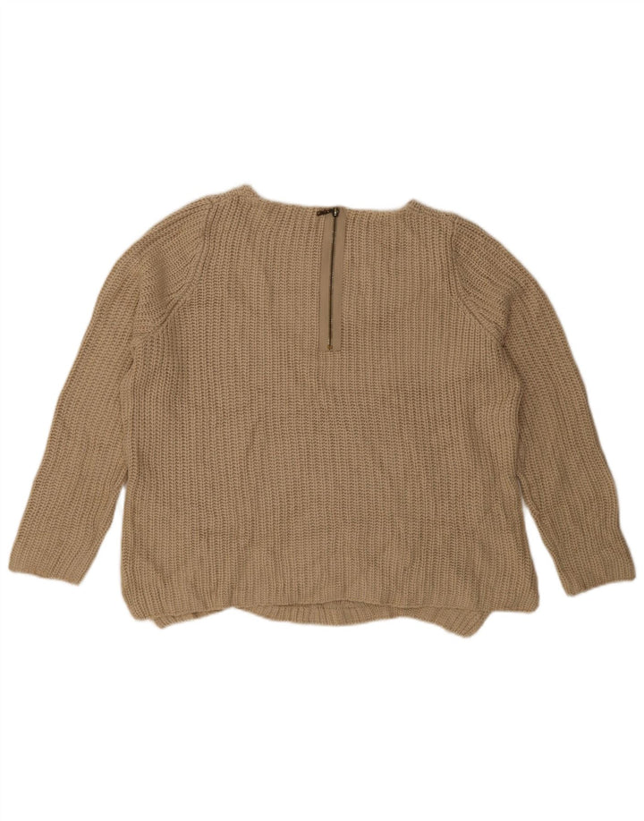 Marks & Spencer Damen-Pullover, übergroß, U-Boot-Ausschnitt, Gr. 14, Beige