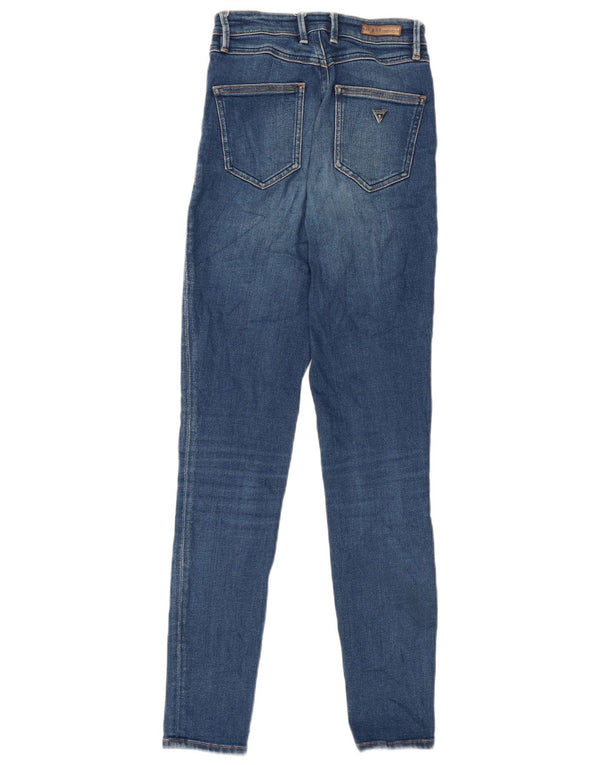 Guess Damen-Jeans mit hohem Bund, Röhrenjeans, W25, L29, blaue Baumwolle