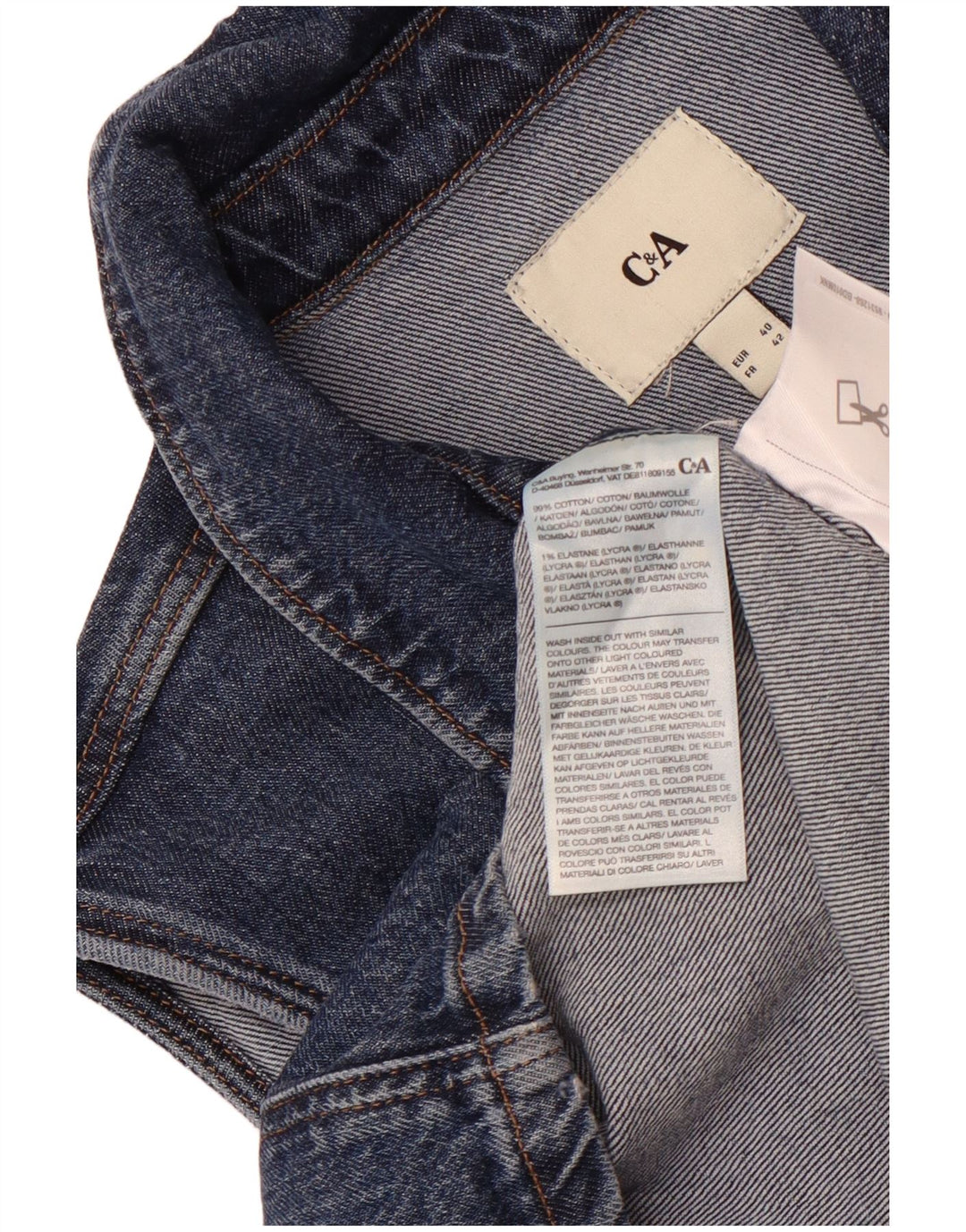 C & A Ärmelloses Jeanskleid für Damen, EU 40, mittelblaue Baumwolle