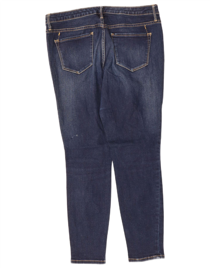 MOSSIMO Damen Distressed Mid Rise Skinny Jeans US 10 Medium W30 L27 Blau