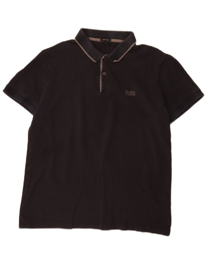 Hugo Boss Herren Poloshirt Mittelschwarze Baumwolle