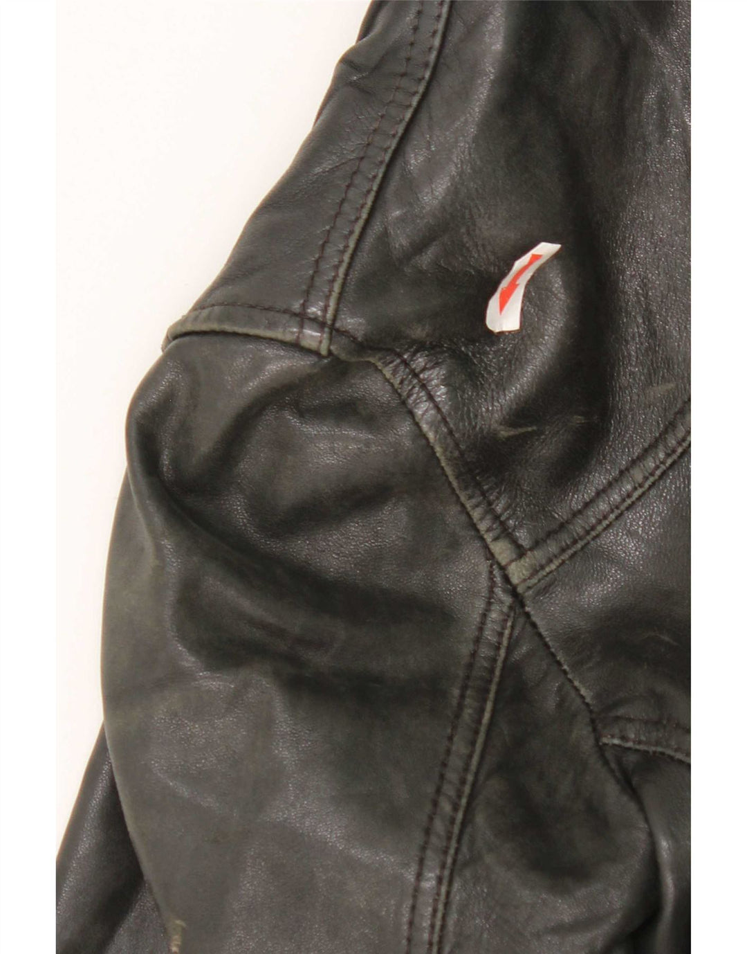 Massimo Dutti Damen Biker-Lederjacke UK 10 Small Schwarz