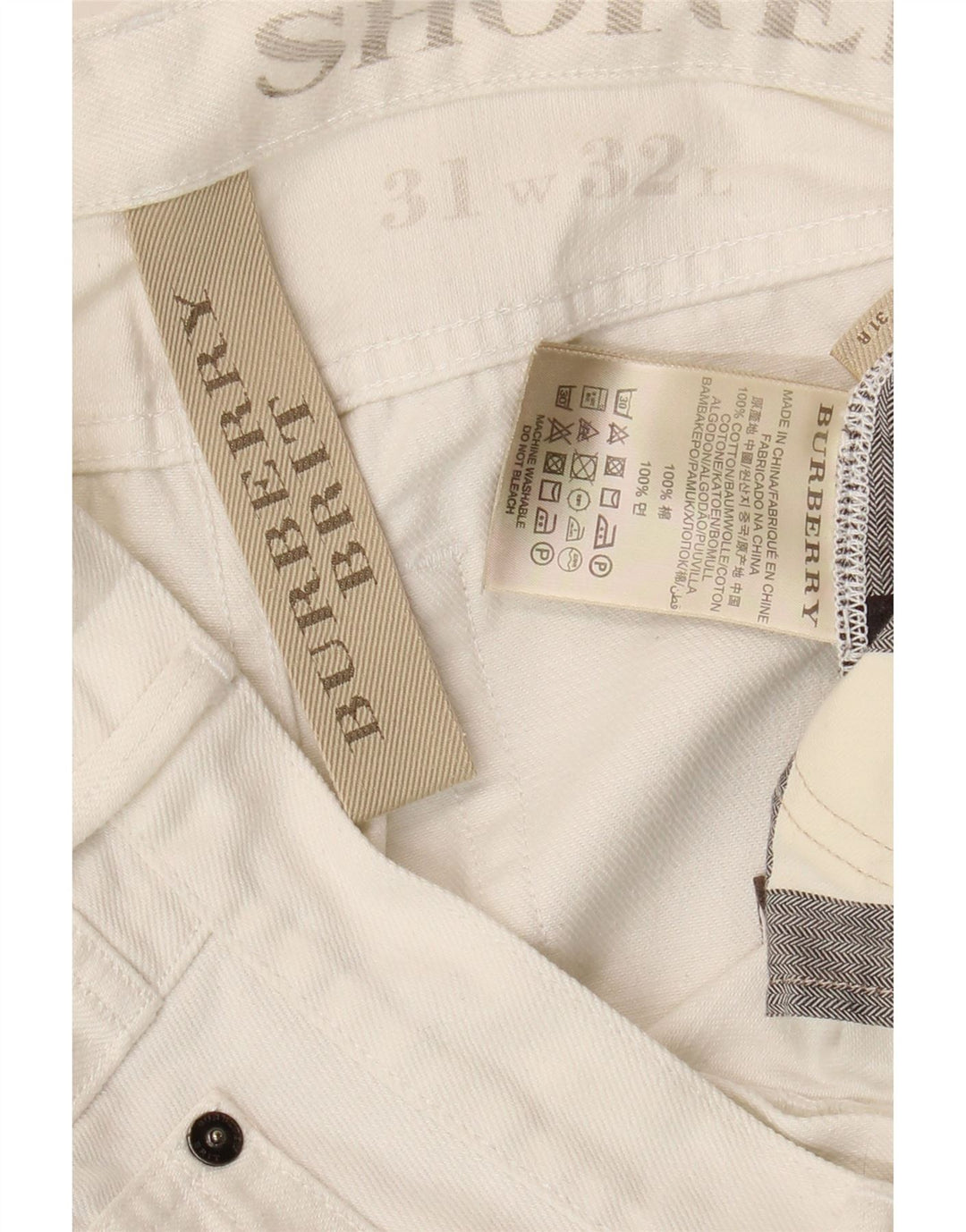 Burberry Herren Slim Jeans W31 L28 Weiße Baumwolle