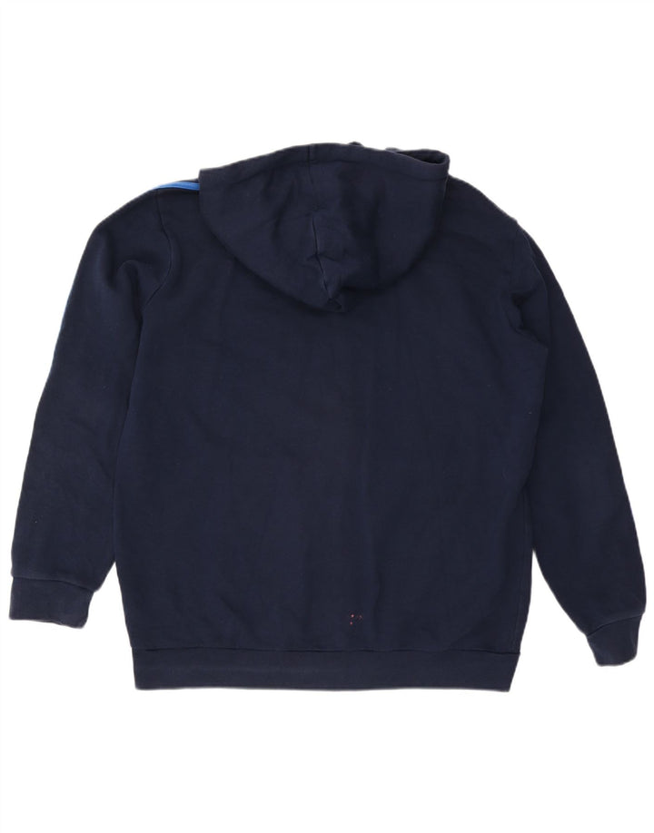 Adidas Herren-Kapuzenpullover mit Reißverschluss, groß, marineblau, Baumwolle