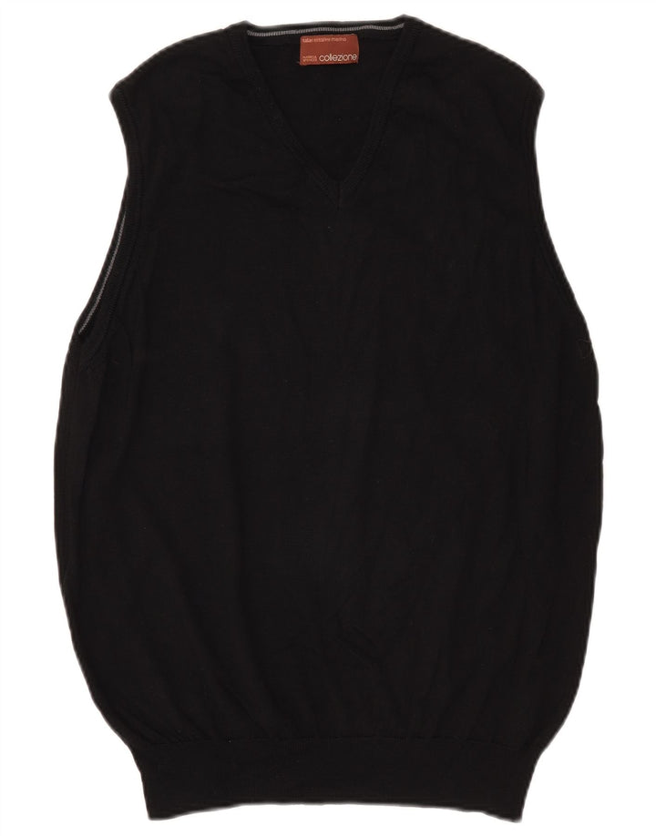Marks & Spencer Herren Weste Tank Top Medium Schwarz Merinowolle