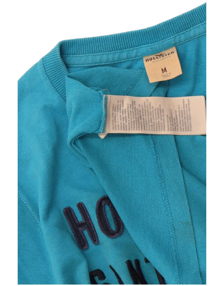 Hollister Herren Grafik-T-Shirt-Oberteil aus mittelblauer Baumwolle