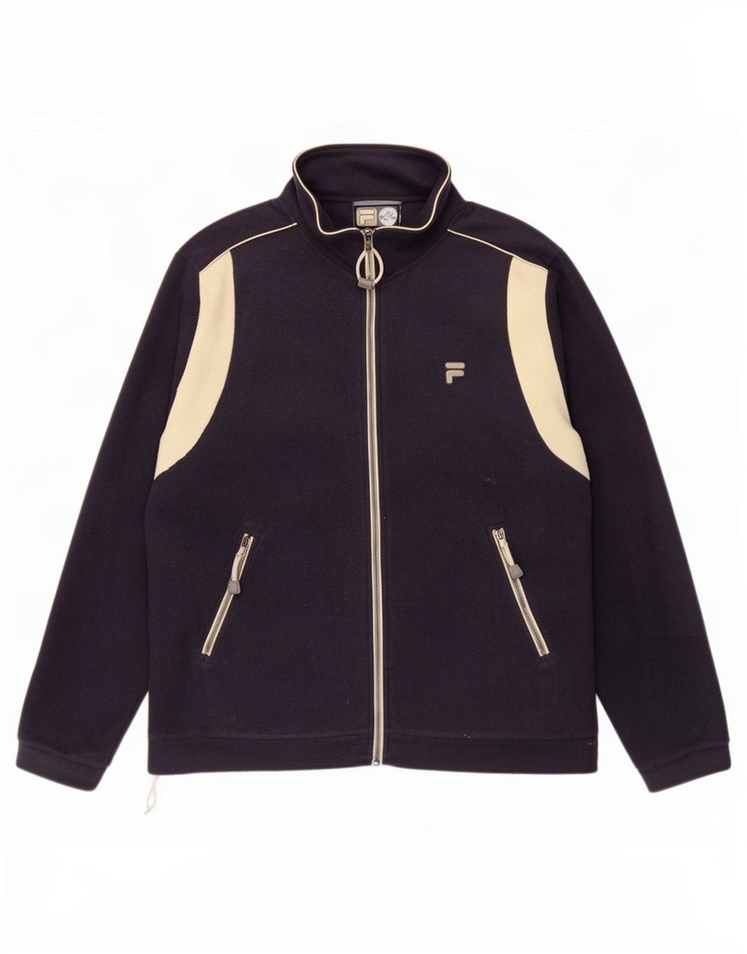 Fila Herren Fleecejacke IT 52/54 Large Marineblau Farbblock