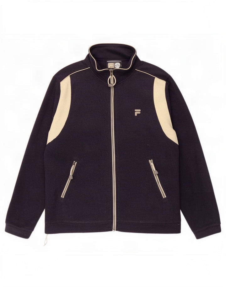 Fila Herren Fleecejacke IT 52/54 Large Marineblau Farbblock