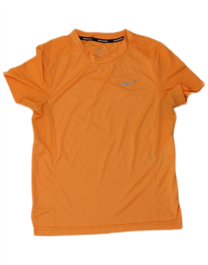 Nike Damen Dri Fit T-Shirt Top UK 10 Small Orange Polyester