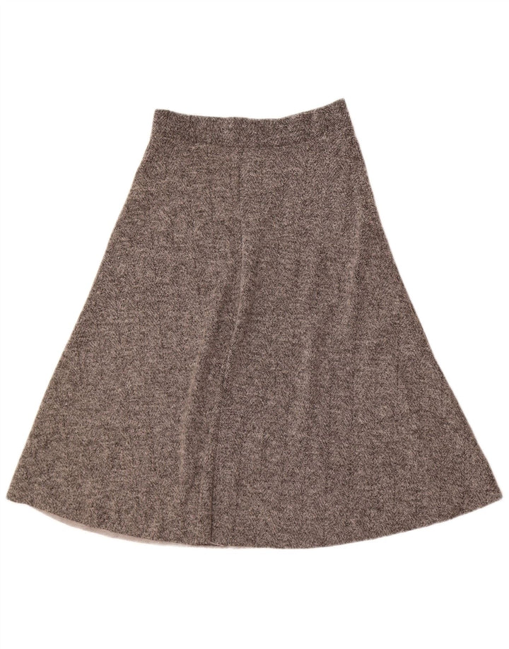 Zara Damen-A-Linien-Rock, Größe L, W30, Grau, Fischgrätenmuster