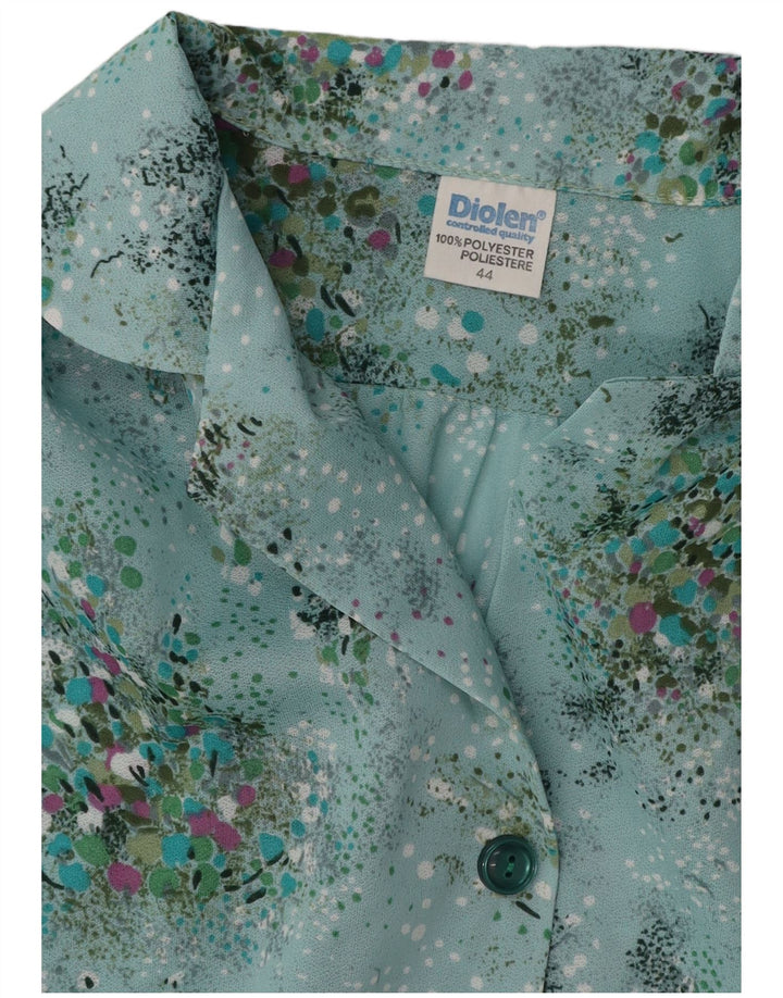 DIOLEN Damen Ärmelloses A-Linien-Kleid IT 44 Mittelblaues Blumenmuster aus Polyester