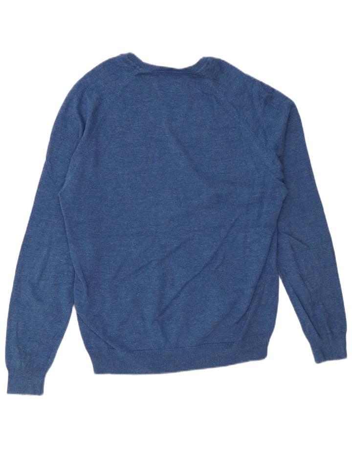 SUPERDRY Herren-Pullover mit U-Boot-Ausschnitt, mittelblaue Baumwolle