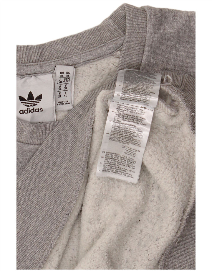 Adidas Herren Sweatshirt Pullover XL Grau gefleckte Baumwolle