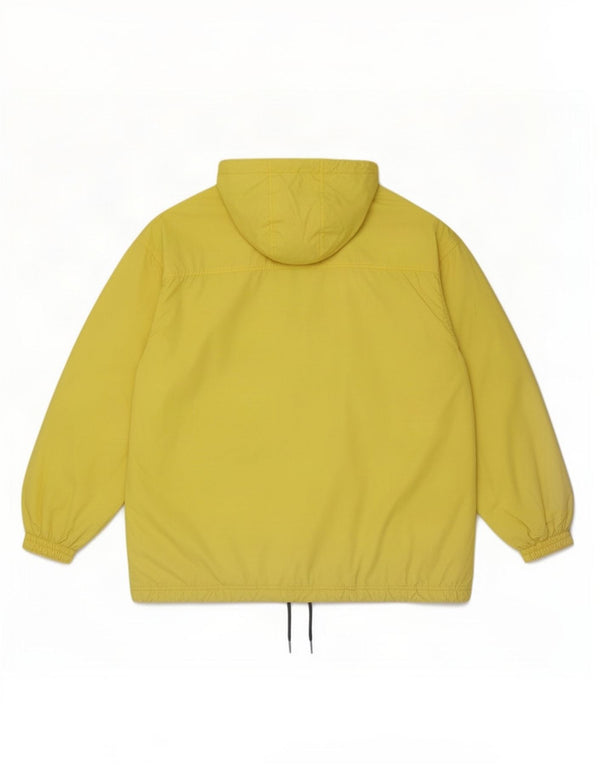 Vintage Damen Kapuzen-Übergröße-Anorakjacke IT 44 Mittelgelbes Polyester