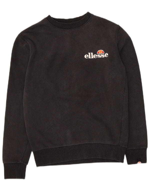 Ellesse Womens Graphic Sweatshirt Pullover UK 4 XS Schwarz Baumwolle