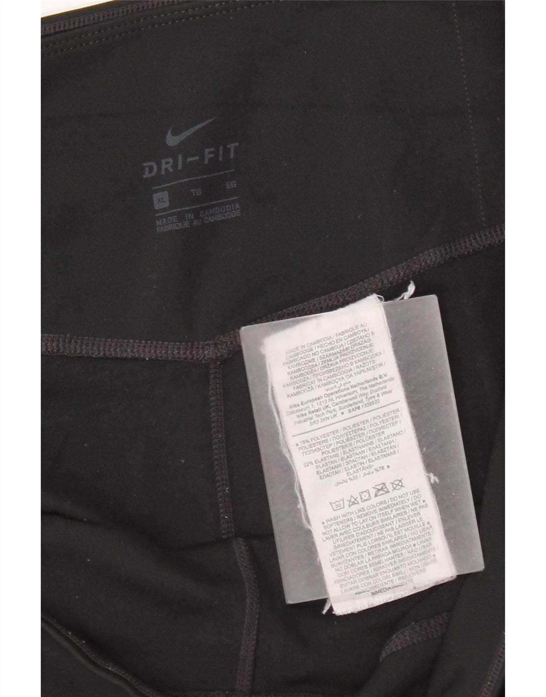 Nike Damen Dri Fit Crop Leggings UK 18 XL Schwarz Polyester